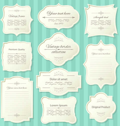 elegant paper frames vector 