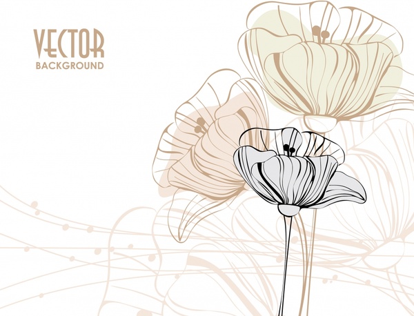 petals background handdrawn outline classical design
