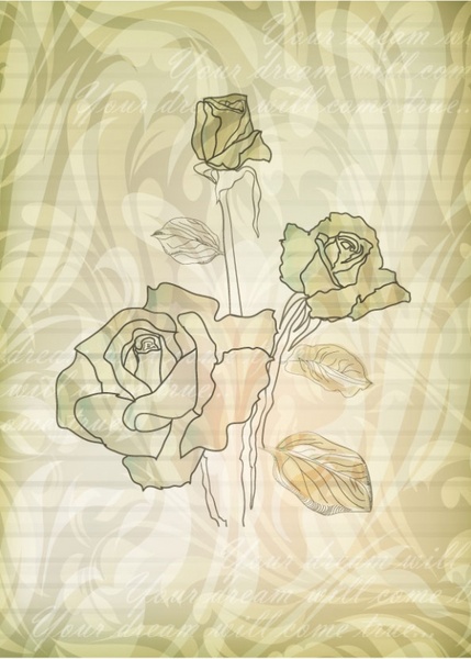 elegant rose pattern background 05 vector