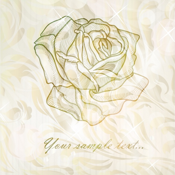 rose background template sparkling handdrawn blurred design