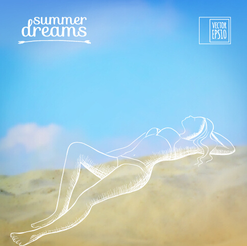 elegant summer dreams vector background art