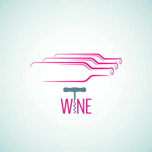 elegant wine logo design graphic vector