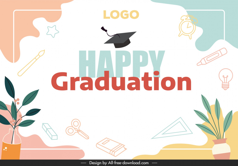 elementary graduation party backdrop template flat educational tools