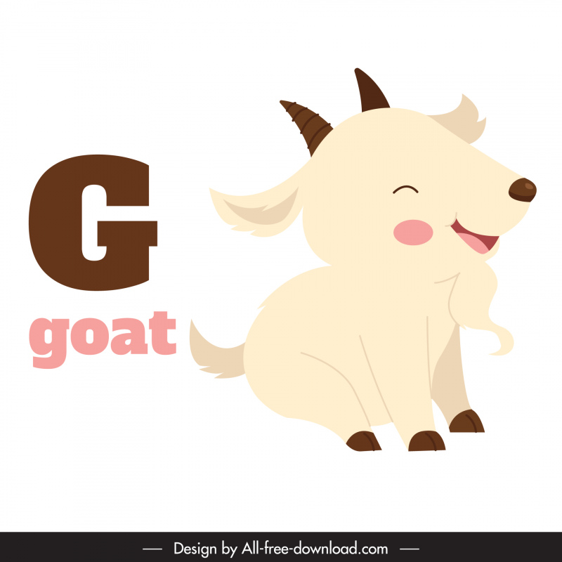 elementary school education design elements g text cute goat sketch cartoon design