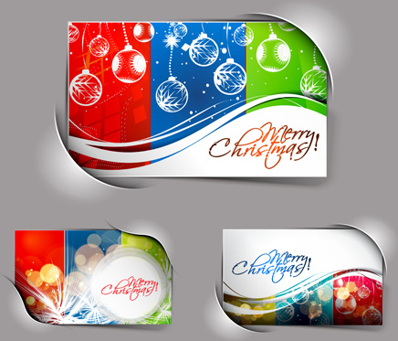 elements of abstract christmas cards design vector
