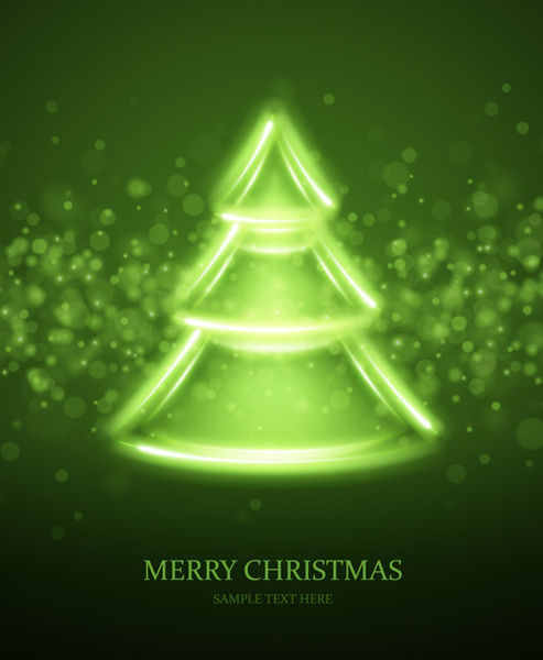 elements of abstract christmas tree vector