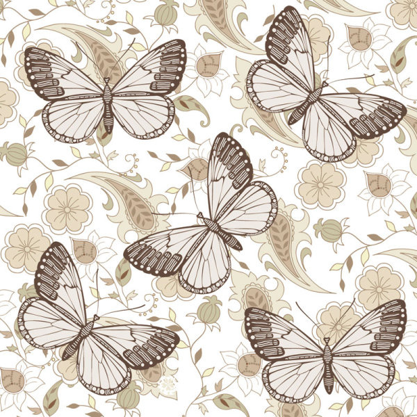 elements of butterfly8 flower vector 