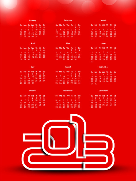 elements of calendar13 design vector art
