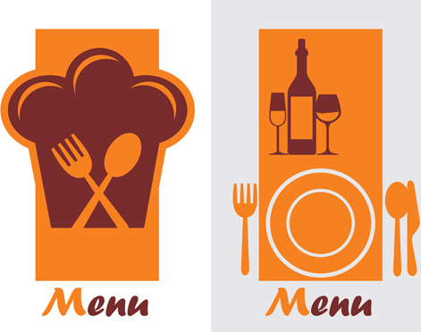 elements of commonly restaurant menu cover vector 