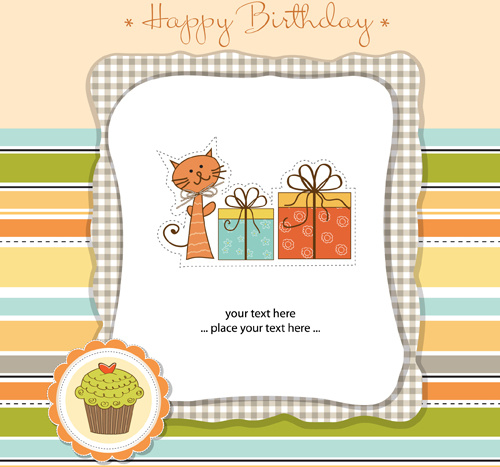 elements of cute baby cards background vector