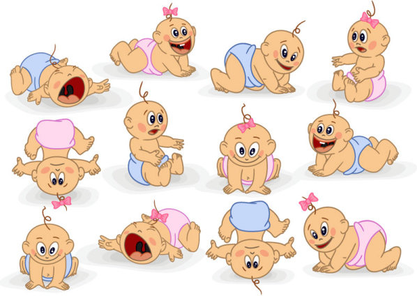 Download Cartoon baby crawling free vector download (19,962 Free ...