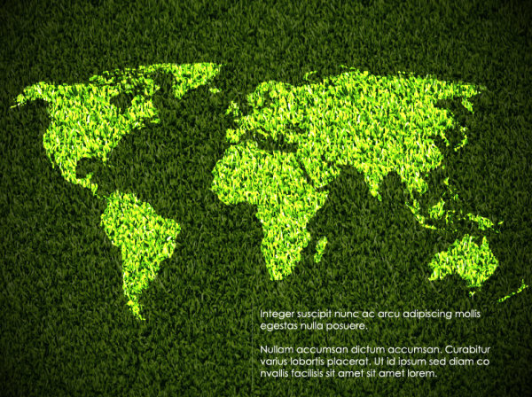 elements of ecology green template vector set