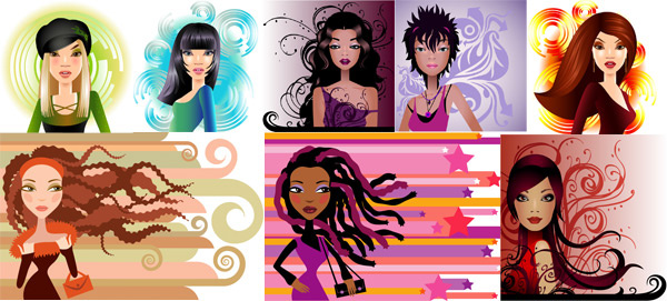 elements of fashion women vector