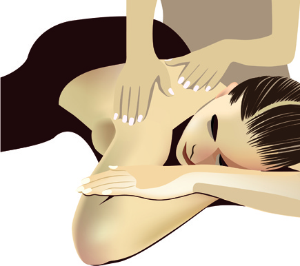 elements of female massage vector
