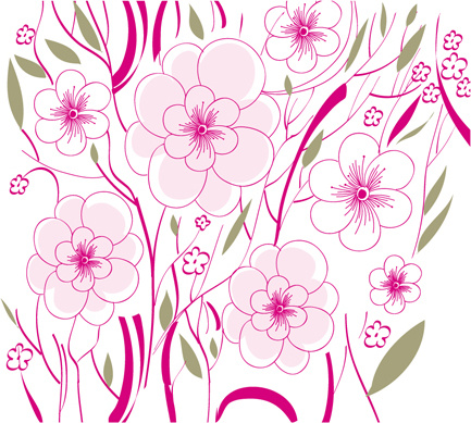 elements of floral backgrounds vector illustration 