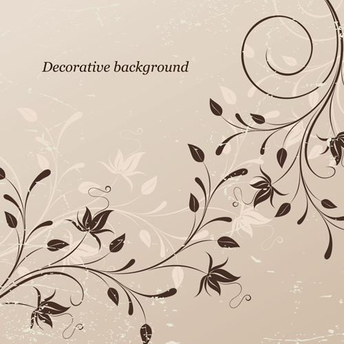 elements of floral decoration background vector 