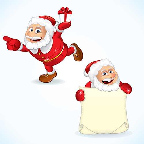 elements of funny santa design vector graphics