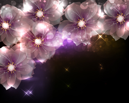 Elements of glowing flowers design vector Free vector in Encapsulated