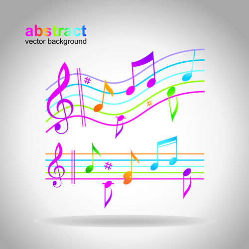 elements of sheet music and music design vector