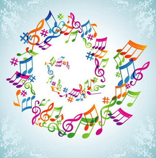 elements of sheet music and music design vector