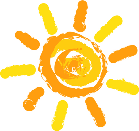 elements of summer sun vector art 