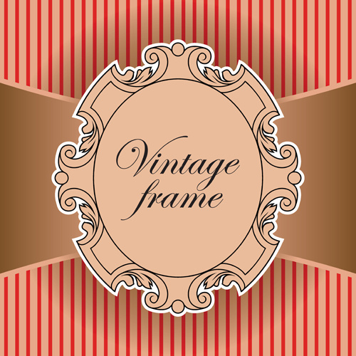 elements of vintage frames vector set