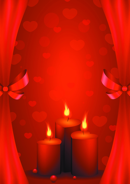 elements romantic red valentine cards vector