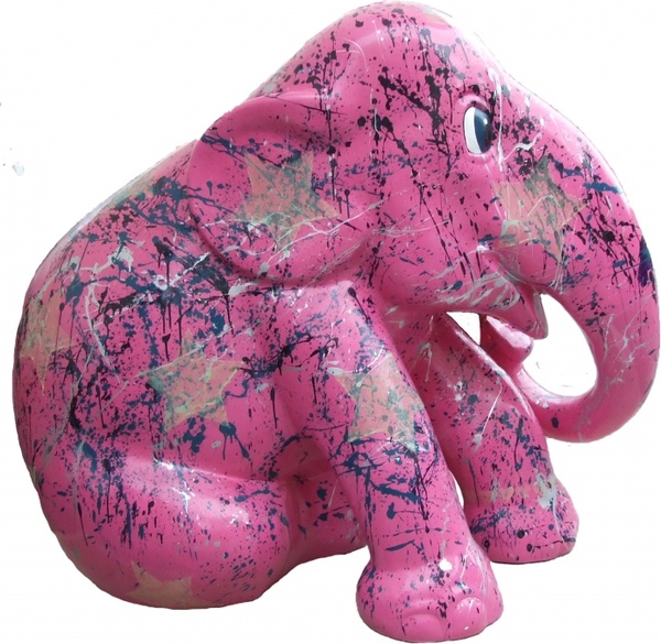 elephant parade trier pink elephant art