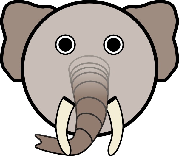 Elephant With Rounded Face clip art
