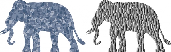 elephants vector illustration with gemstone background design