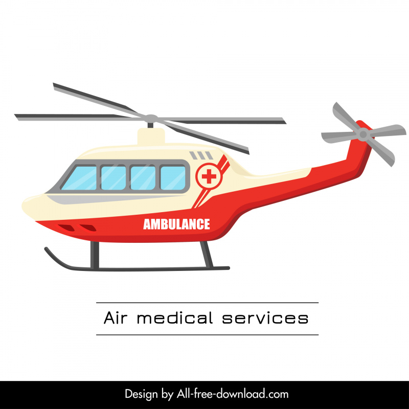 emergency helicopter icon modern flat sketch