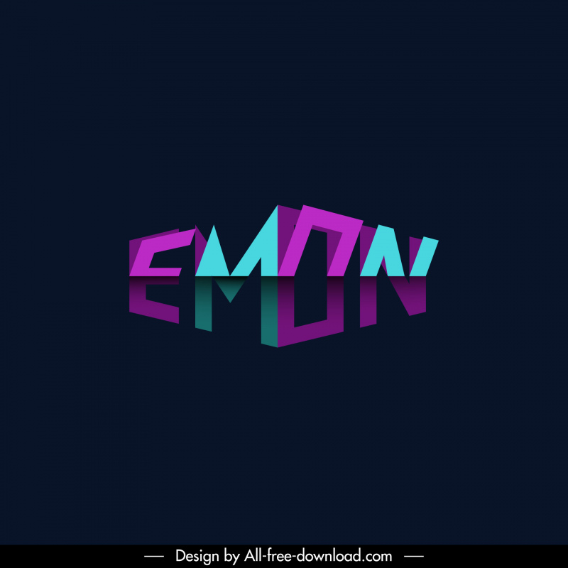 emon texts logotype modern 3d reflection decor