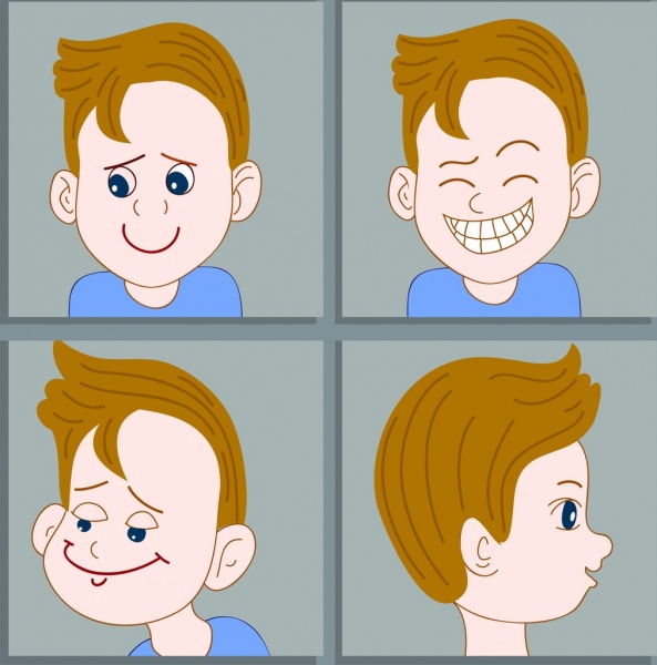 emotional avatars boy icons cute cartoon character
