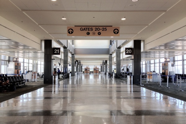 empty airport terminal hall