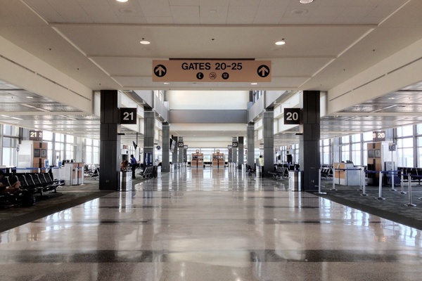 empty airport terminal hall 