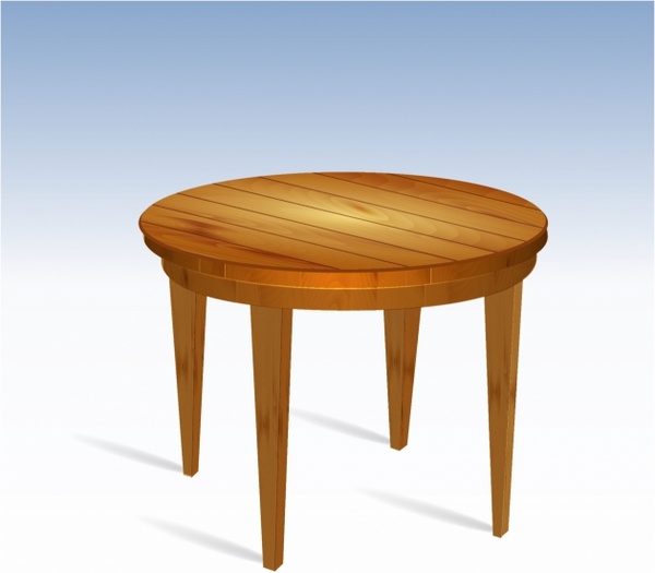 Empty Round Wood Table 