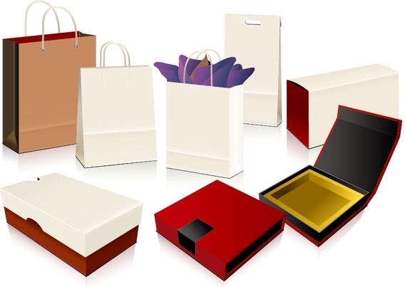 empty shopping bag packaging vector