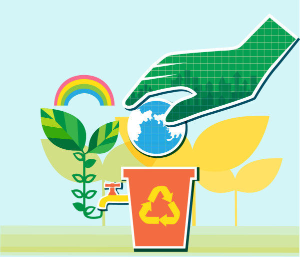 energy with environment infographics vector