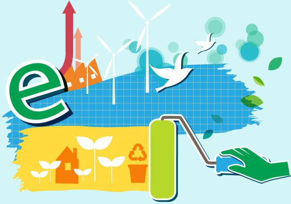 energy with environment infographics vector