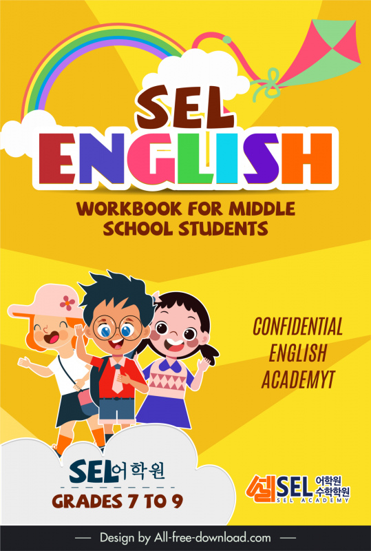 english book cover modification template dynamic cute children 