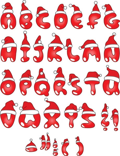 english christmas vector cartoon fonts