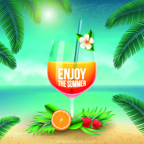 Download Enjoy summer holiday vector art background Free vector in ...