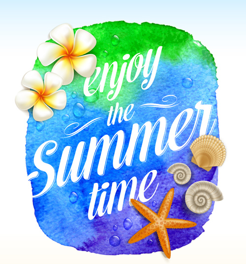 enjoy summer time creative vector