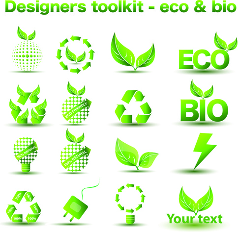 environmental protection and eco elements icons vector 