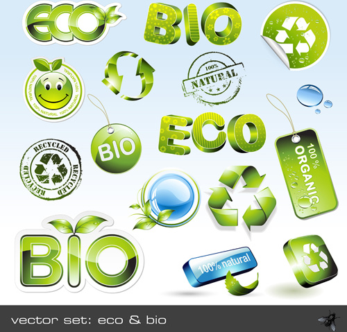 environmental protection and eco elements icons vector 