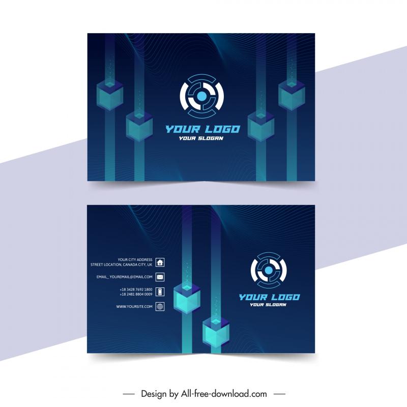 ethereum business card template modern dark 3d geomery light effect 