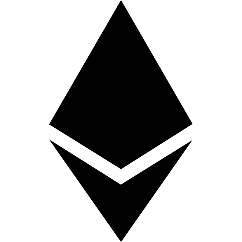 ethereum currency sign icon flat silhouette outline