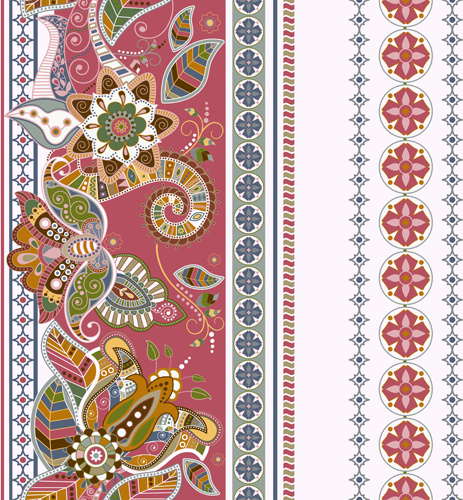 ethnic floral borders pattern vector