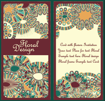 ethnic patterns style invitation cards vector