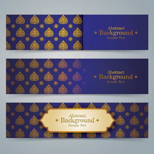 ethnic style pattern banners vector